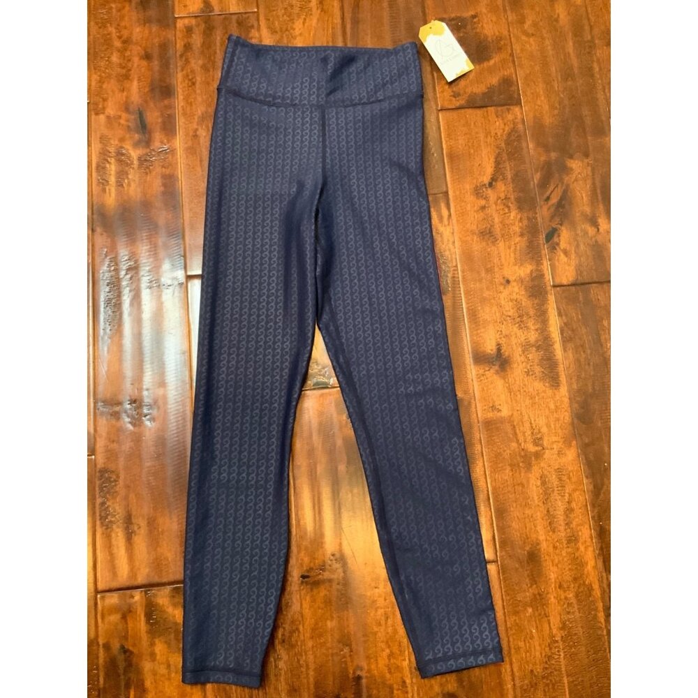 The Upside Navy Textured High-Waist Leggings